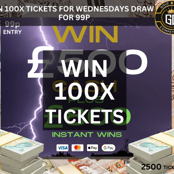 £100 Tickets For £500 Cash Draw MAR#14